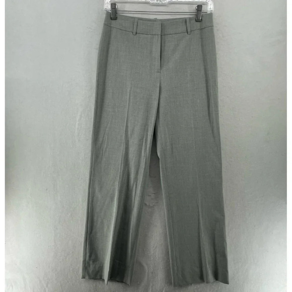 Tahari by ASL Dress Pants Women's Sz 2 Gray Wide-Leg Mid-Rise Stretch Pockets - Picture 1 of 11